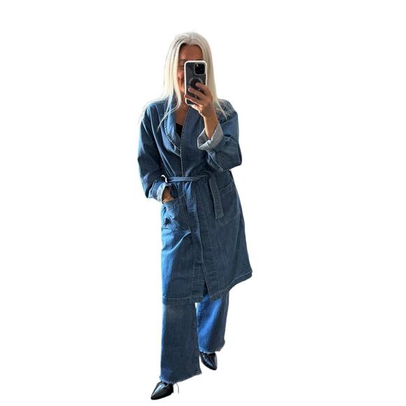 Magine Denim Duster w/ Belt, Size 48, EUC (women's L) - Picture 4 of 4